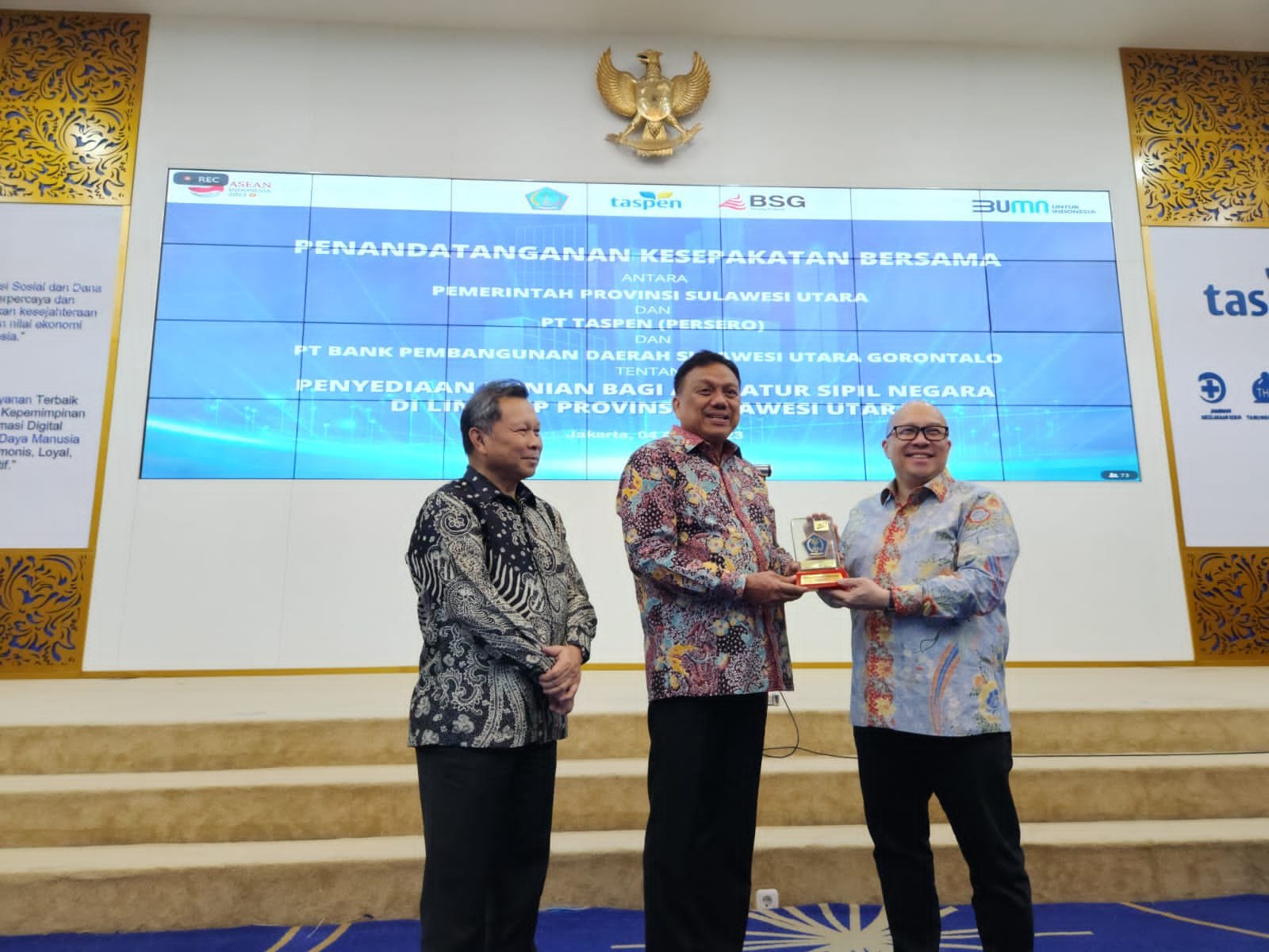 OD Teken MoU Bersama PT Taspen Dan Bank SulutGo