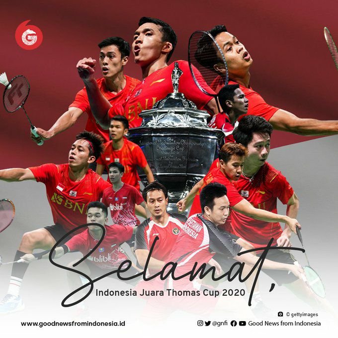 Selamat Indonesia Juara Piala Thomas 2020